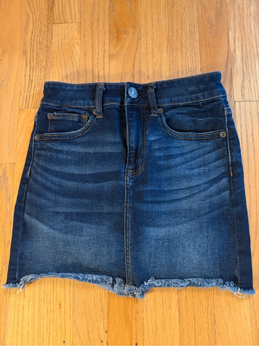 American Eagle Dark Blue Denim Mini Skirt
